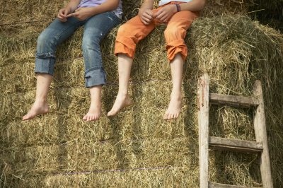 Kinder im Heu (&copy; LAG Bayern : LAG Bayern )