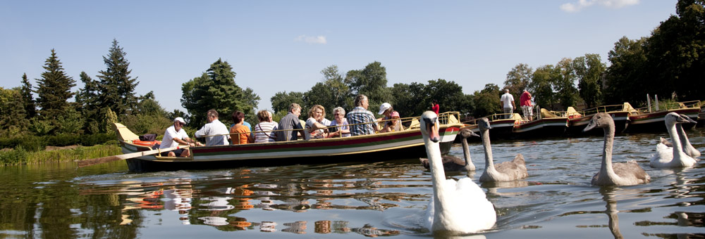Gästegruppe auf dem Wörlitzer See