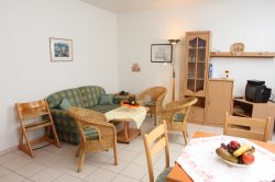 Wohnzimmer in der Ferienwohnung Seem&ouml;we