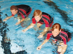 Aqua Bike Demonstration einer Aqau Bike Stunde.