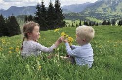 Kinder an der Buchelalpe Naturparadies rund um Bad Hindelang. Nicht nur f�r Kinder ein Verg�ngen, auch die Gro�en k�nnen in den Unterk�nften in und um Bad Hindelang entspannen und die Natur genie�en.