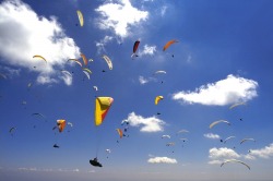 Bunte Smarties am Himmel