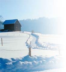 Kleine Huette im Schnee