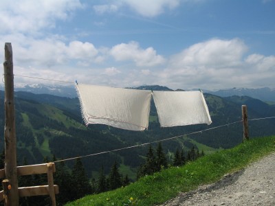 Senntücher im Wind