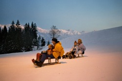Rodeln am Ofterschwanger Horn Jeden Samstag kann man mit der gesamten Familie am Ofterschwanger Horn Nachtrodeln.
