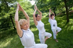 Yoga Durch vorgegebene Bewegungsabläufe, kontrollierte Atmung und mentales Training wird bei langfristiger Übung die körperliche Flexibilität gesteigert und die psychische Belastbarkeit erhöht.