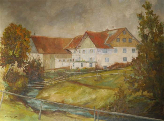 Mühlenhof in Öl (ca. 1950) Mühlenhof in Öl (ca. 1950)
